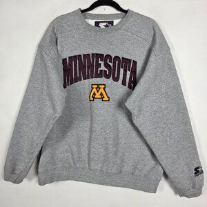 Vintage Starter Minnesota University Gophers Men XL Gray Pullover Sweatshirt